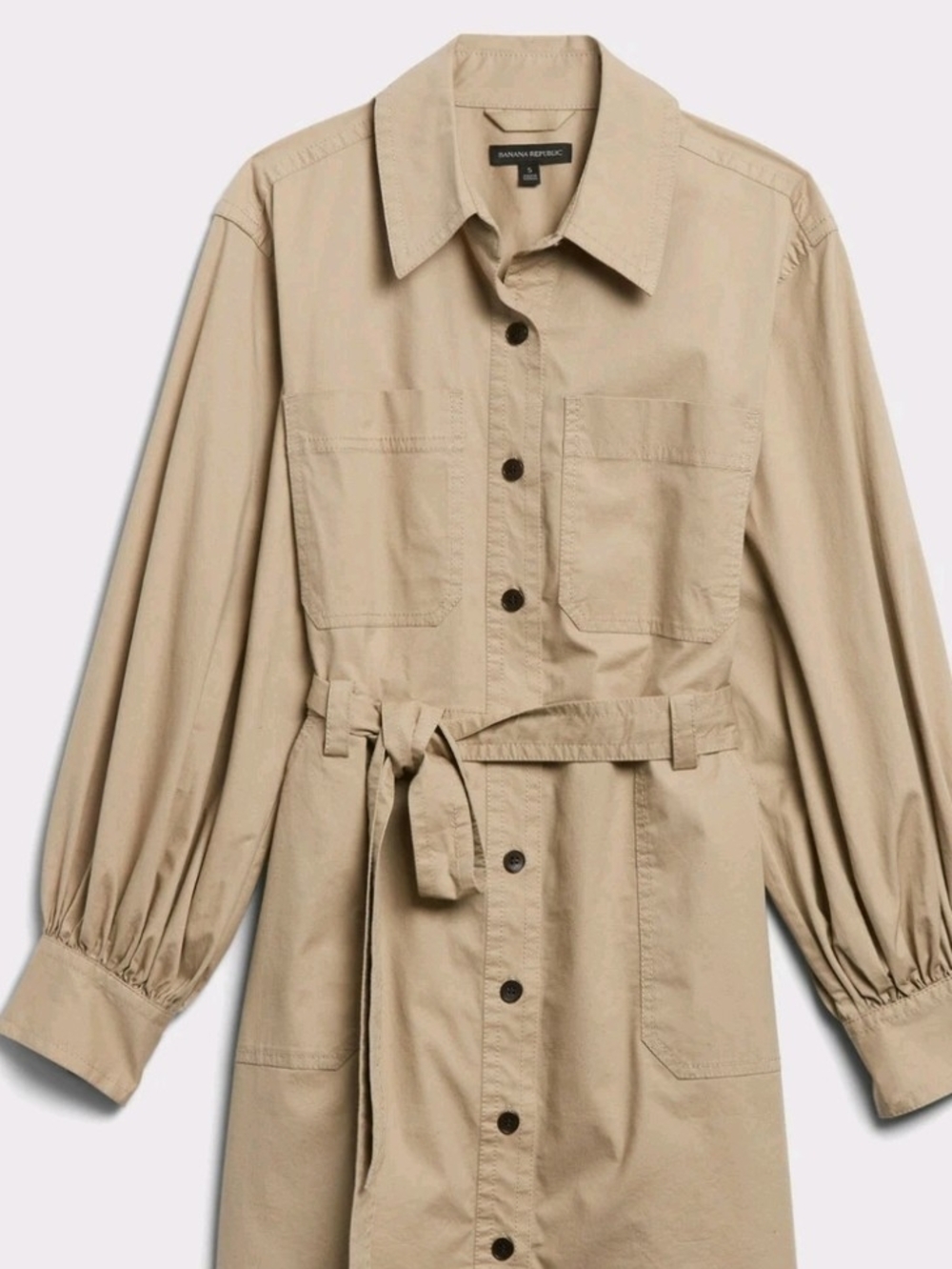Women’s Tan Khaki, Utility Shirt Dress , With Belt, Button-up, Size L - Picture 3 of 4